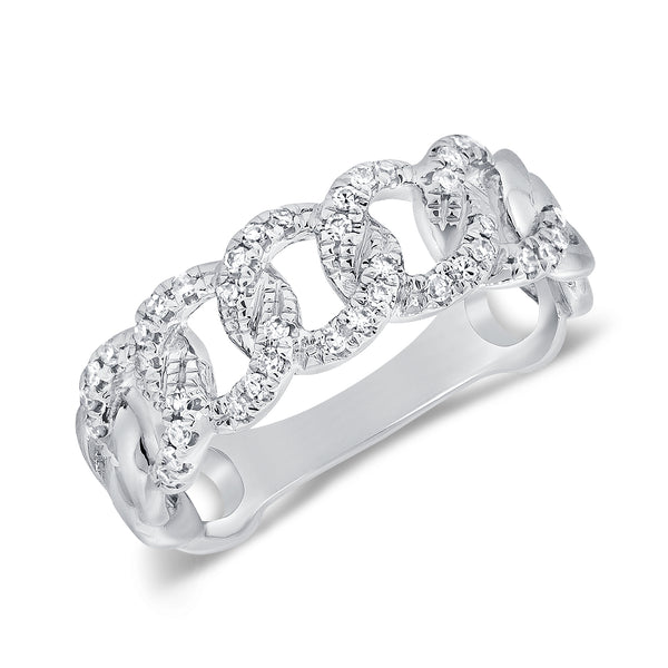 Diamond Link Chain Ring made in 14K Gold