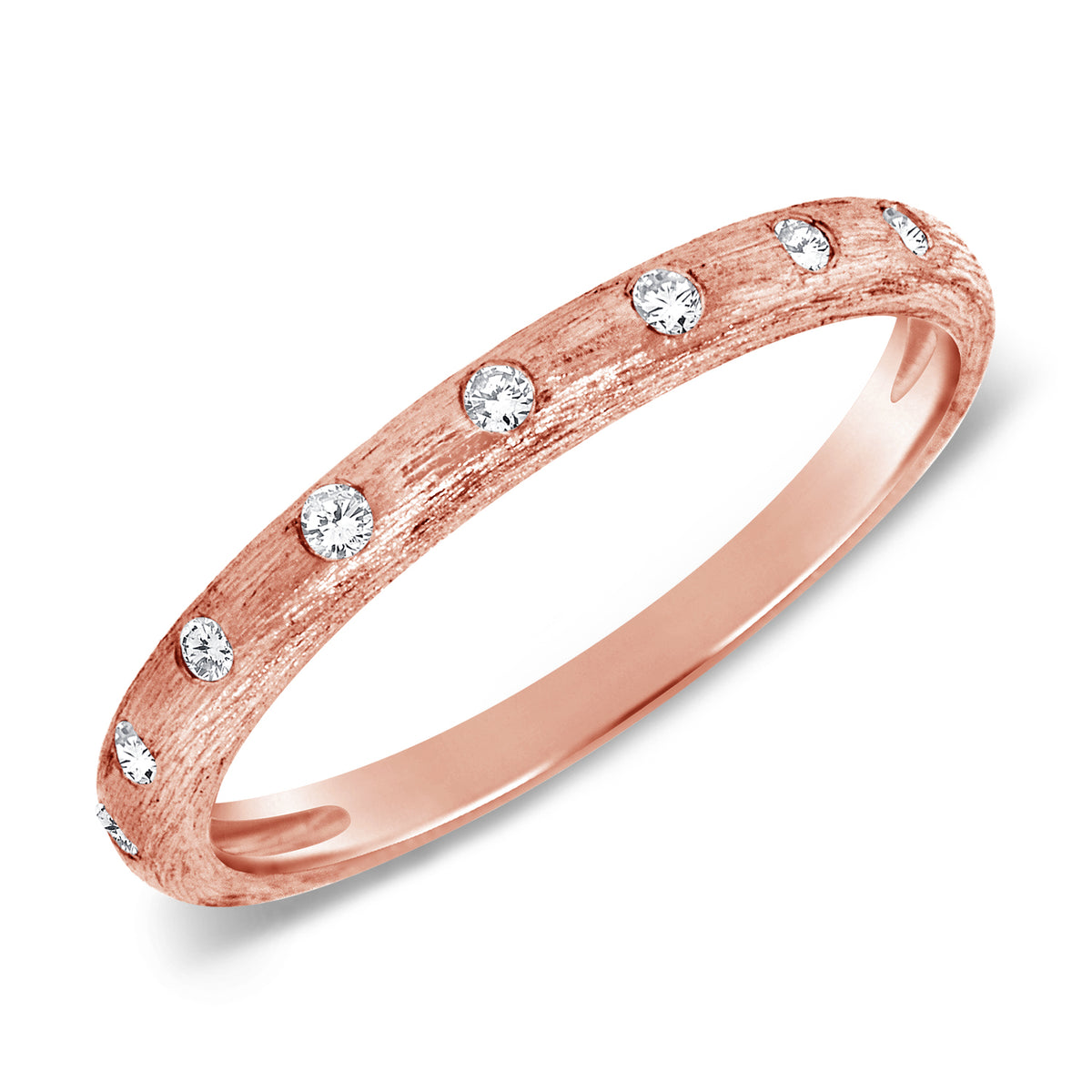 14K Gold Diamond Bezel Gypsy Ring