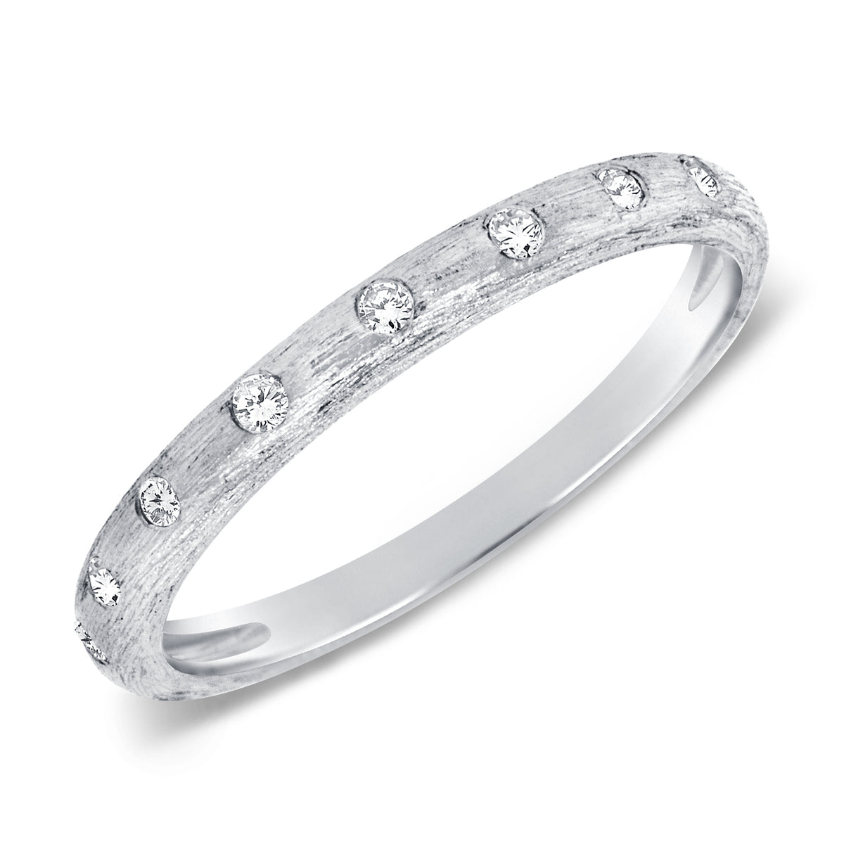 14K Gold Diamond Bezel Gypsy Ring