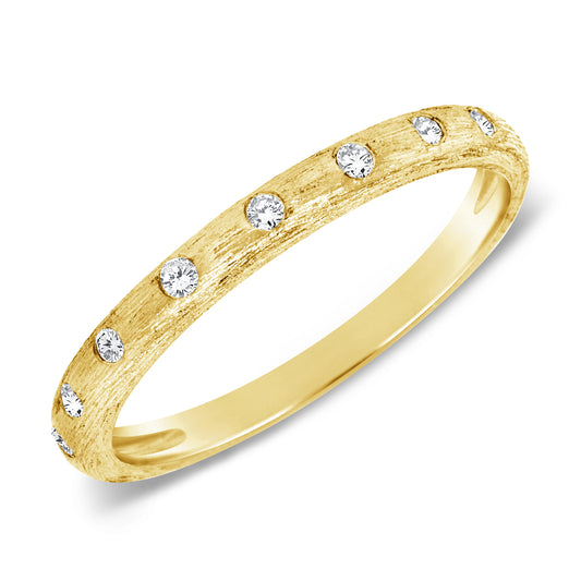 14K Gold Diamond Bezel Gypsy Ring