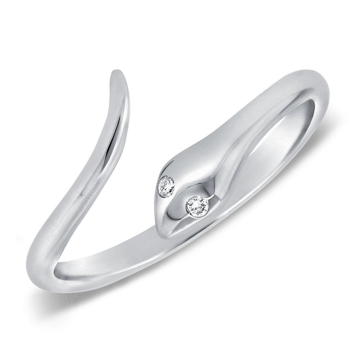 14K Gold Diamond Snake Ring – Serpent Design with 0.02ct Diamonds