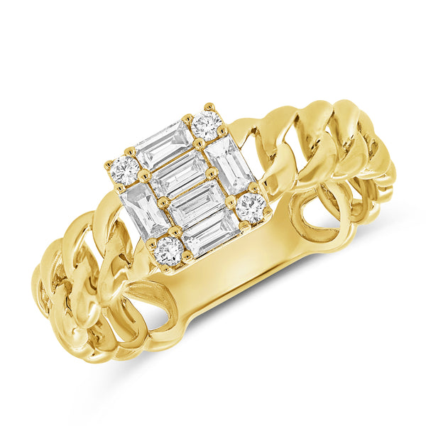 Diamond Illusion Mixed Cut Baguettes & Round Brilliant Chain Ring