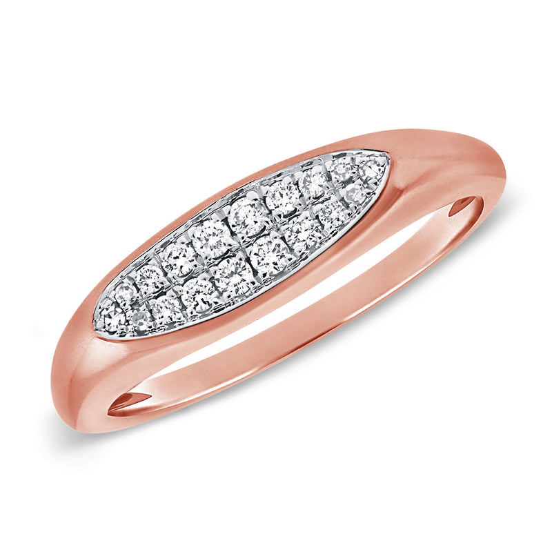 14K Geometric Diamond Pinky Ring