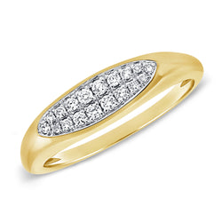 14K Geometric Diamond Pinky Ring