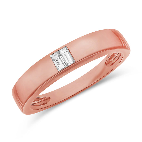 14K Gold Baguette Diamond Band – Sleek and Modern 0.12 Carat Diamond Ring