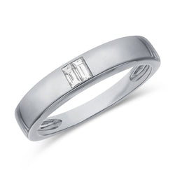 14K Gold Baguette Diamond Band – Sleek and Modern 0.12 Carat Diamond Ring
