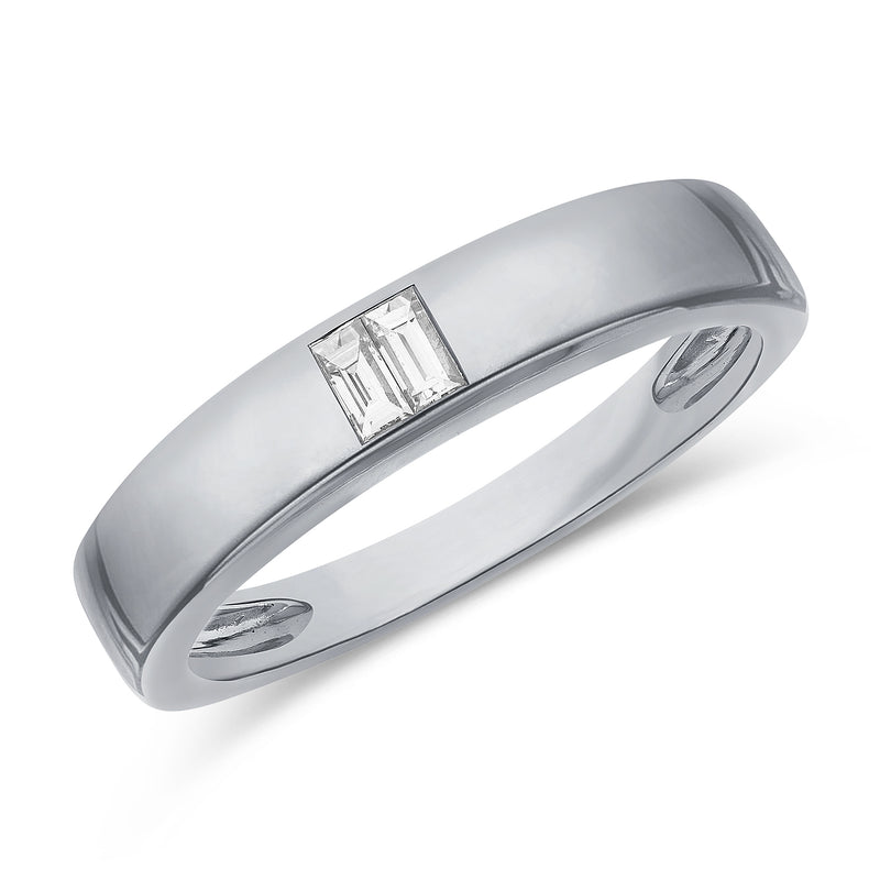 14K Gold Baguette Diamond Band – Sleek and Modern 0.12 Carat Diamond Ring
