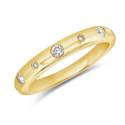 14K Gold Bezel-Set Diamond Band Ring – 0.17 Carat Diamond