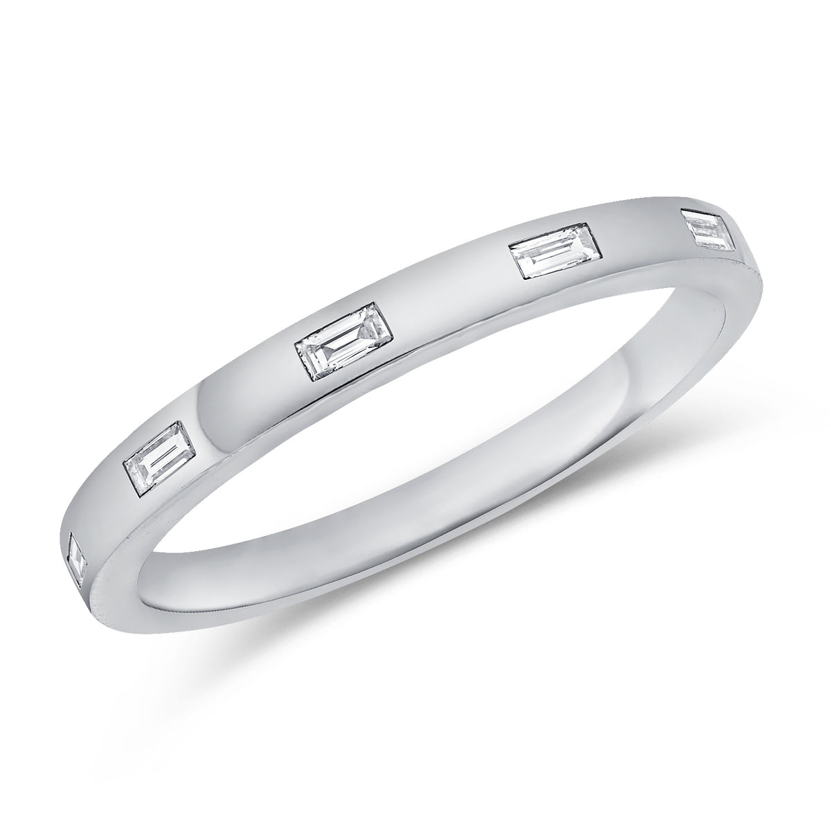 14K Gold Baguette Diamond Bezel Ring • 0.09ct