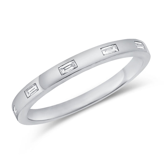 14K Gold Baguette Diamond Bezel Ring • 0.09ct