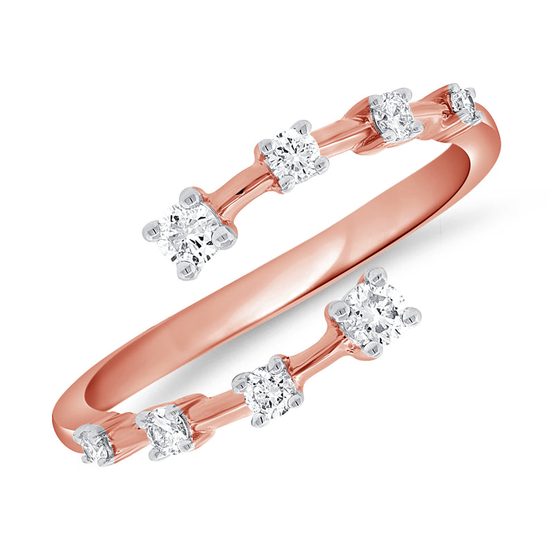 0.28 Carat Diamond Wrap Ring in 14K Gold – Elegant Open Band Design