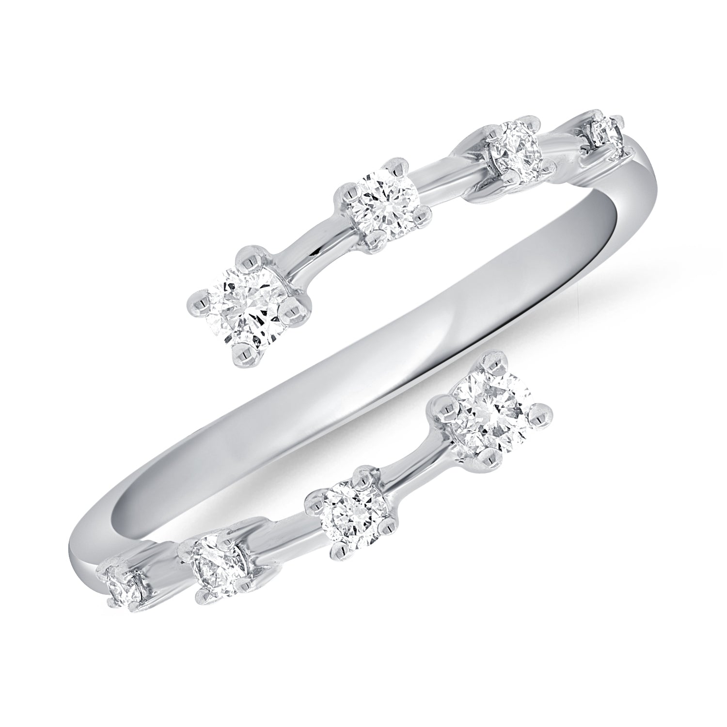 0.28 Carat Diamond Wrap Ring in 14K Gold – Elegant Open Band Design