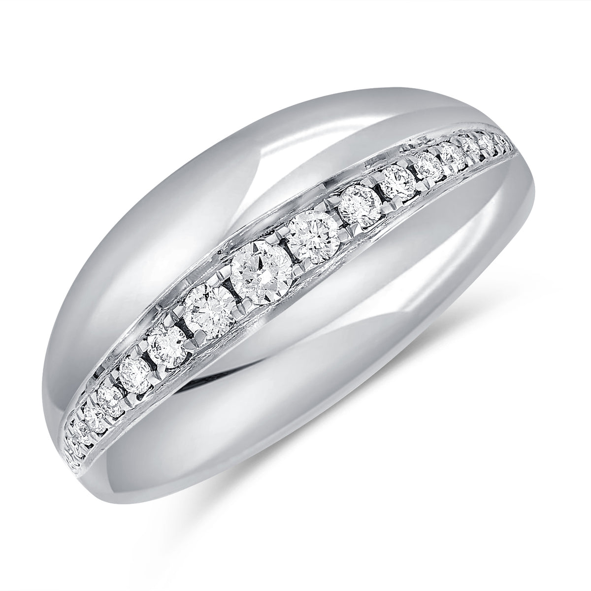 0.30 Carat Diamond Cigar Ring in 14K Gold