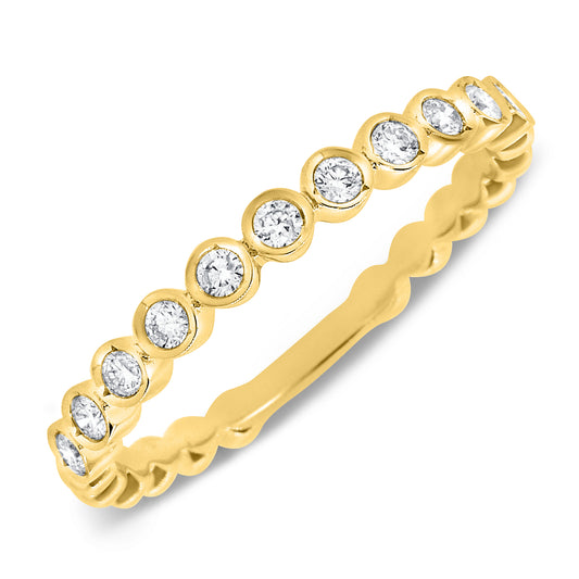 14K Gold 3/4 Diamond Band Ring – 0.19ct Round Brilliant Diamonds