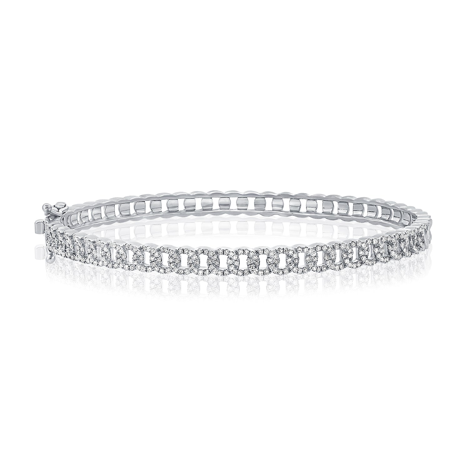 0.60CT Diamond Link Bangle in 14K Gold