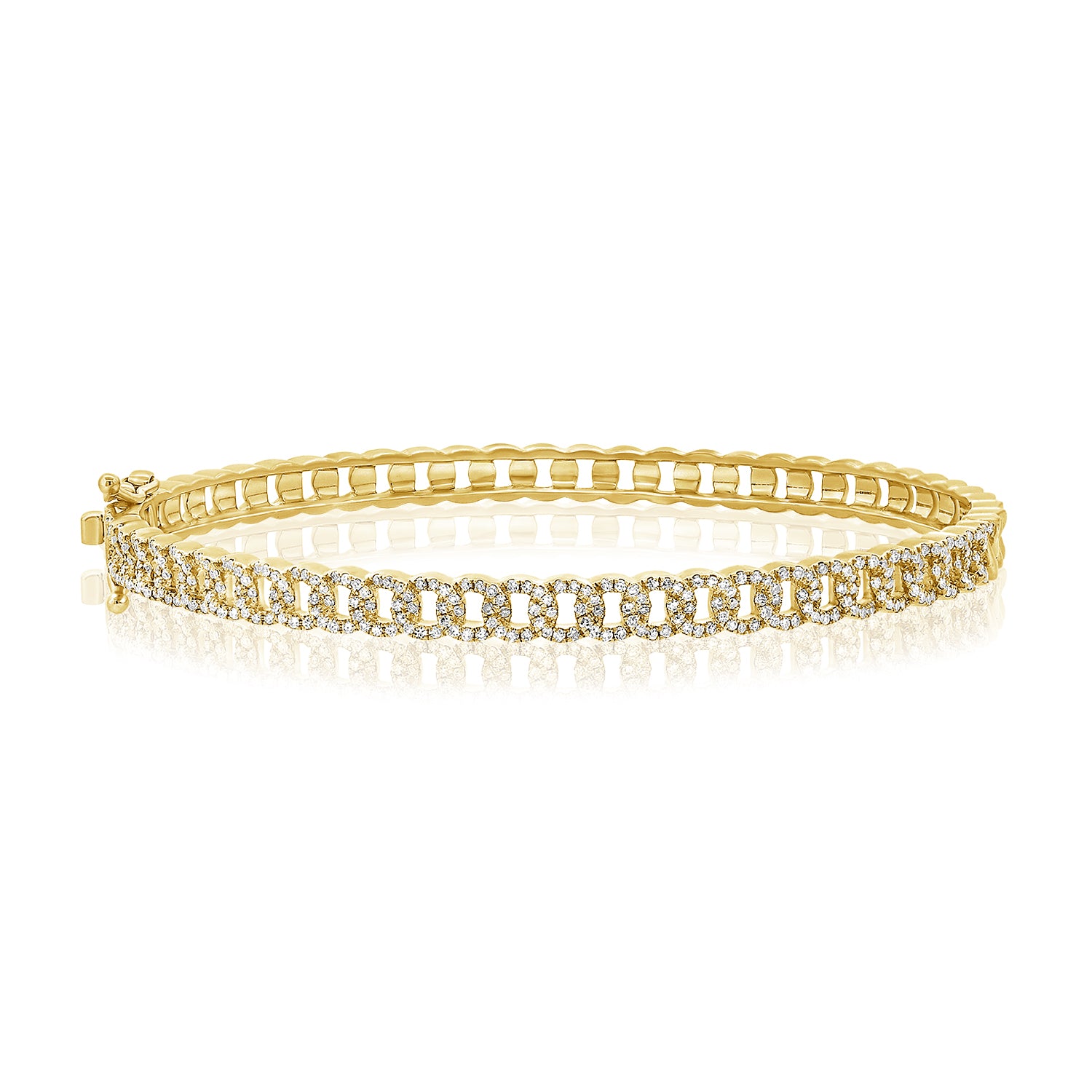 0.60CT Diamond Link Bangle in 14K Gold