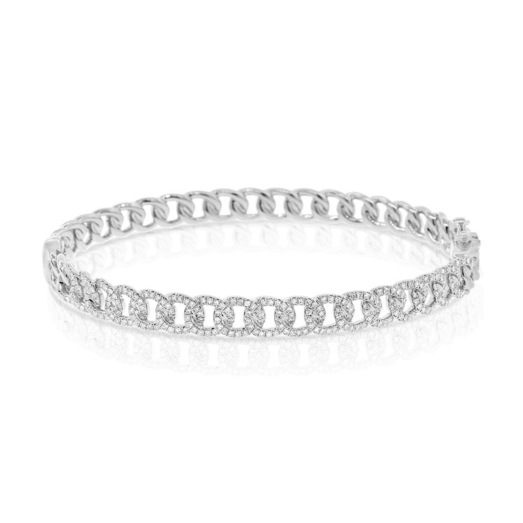 0.46CT Diamond Link Bangle in 14K Gold