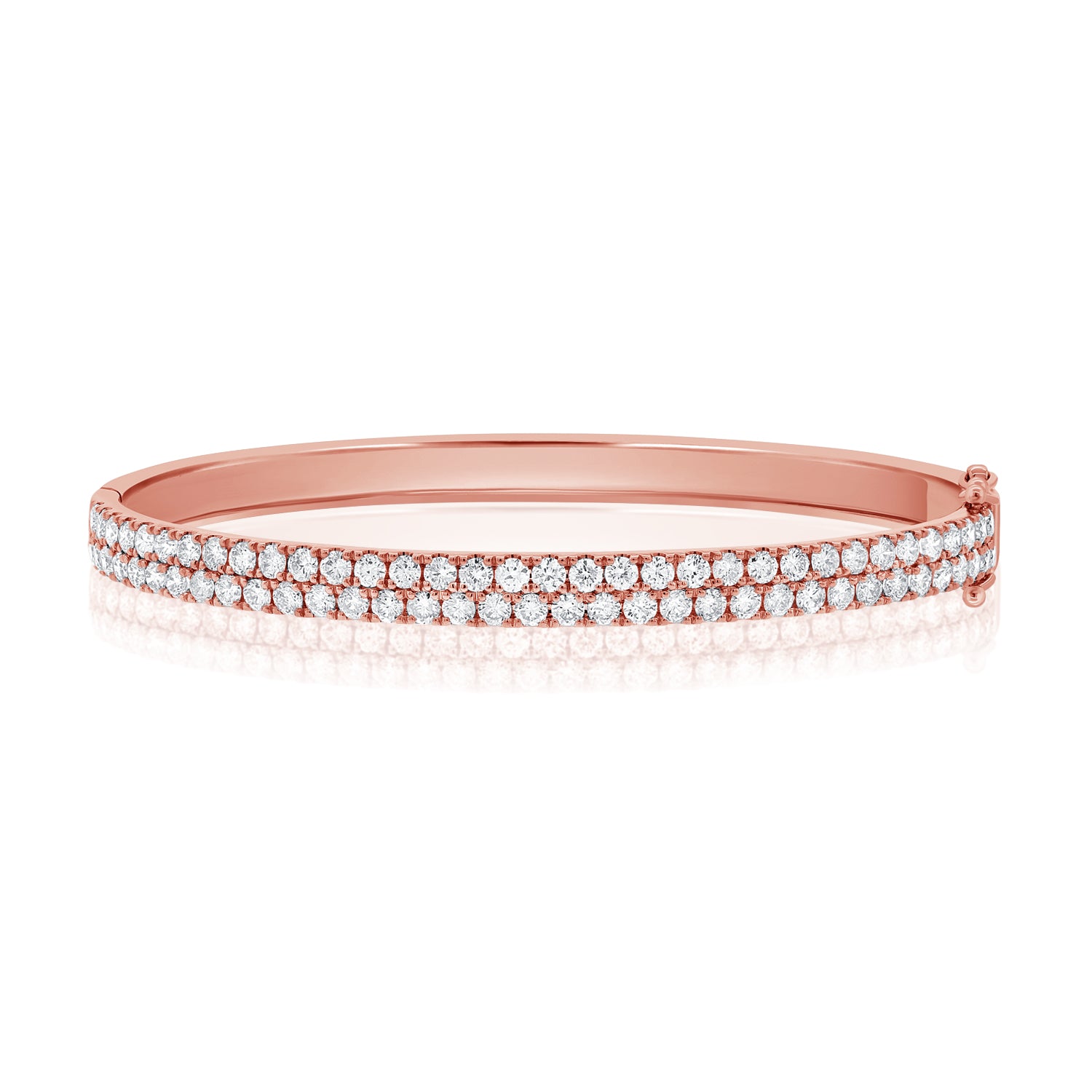 2.63CT Double Row Diamond Bangle in 14K Gold