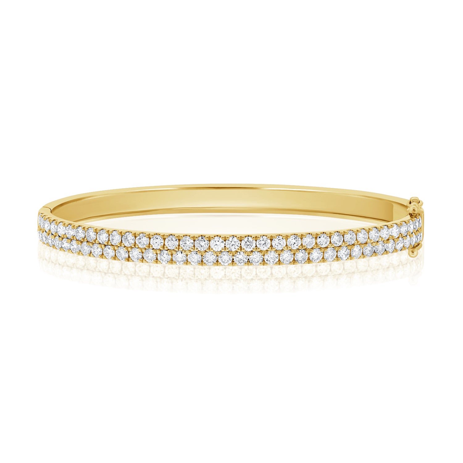 2.63CT Double Row Diamond Bangle in 14K Gold