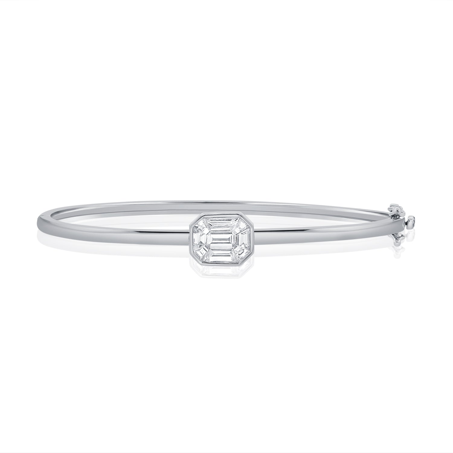 0.94CT Pie Cut Diamond Bezel Bangle in 14K Gold