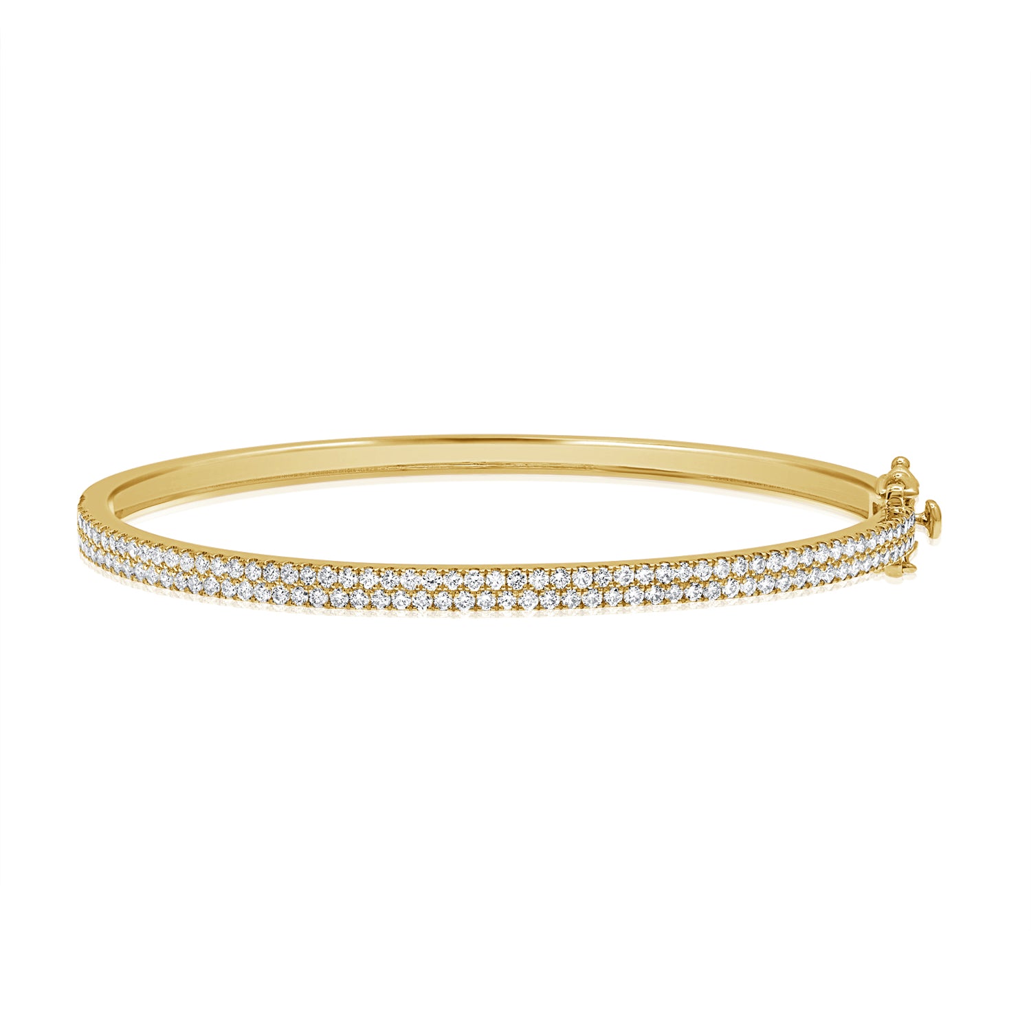 1.32CT Double Row Diamond Bangle in 14K Gold