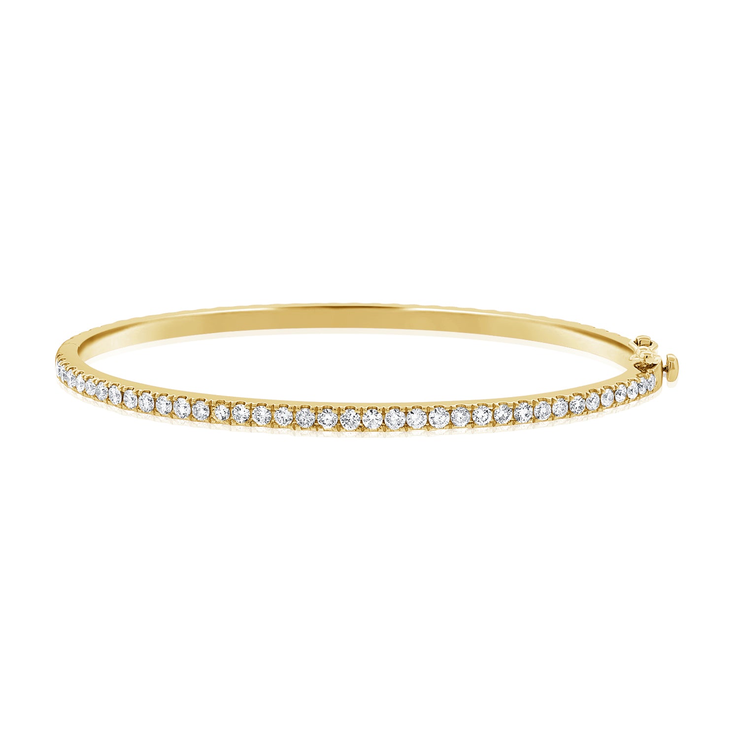 14K Gold 1.20ct Diamond Tennis Bangle Bracelet