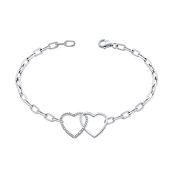 14K Gold Intertwined Hearts Diamond Bracelet