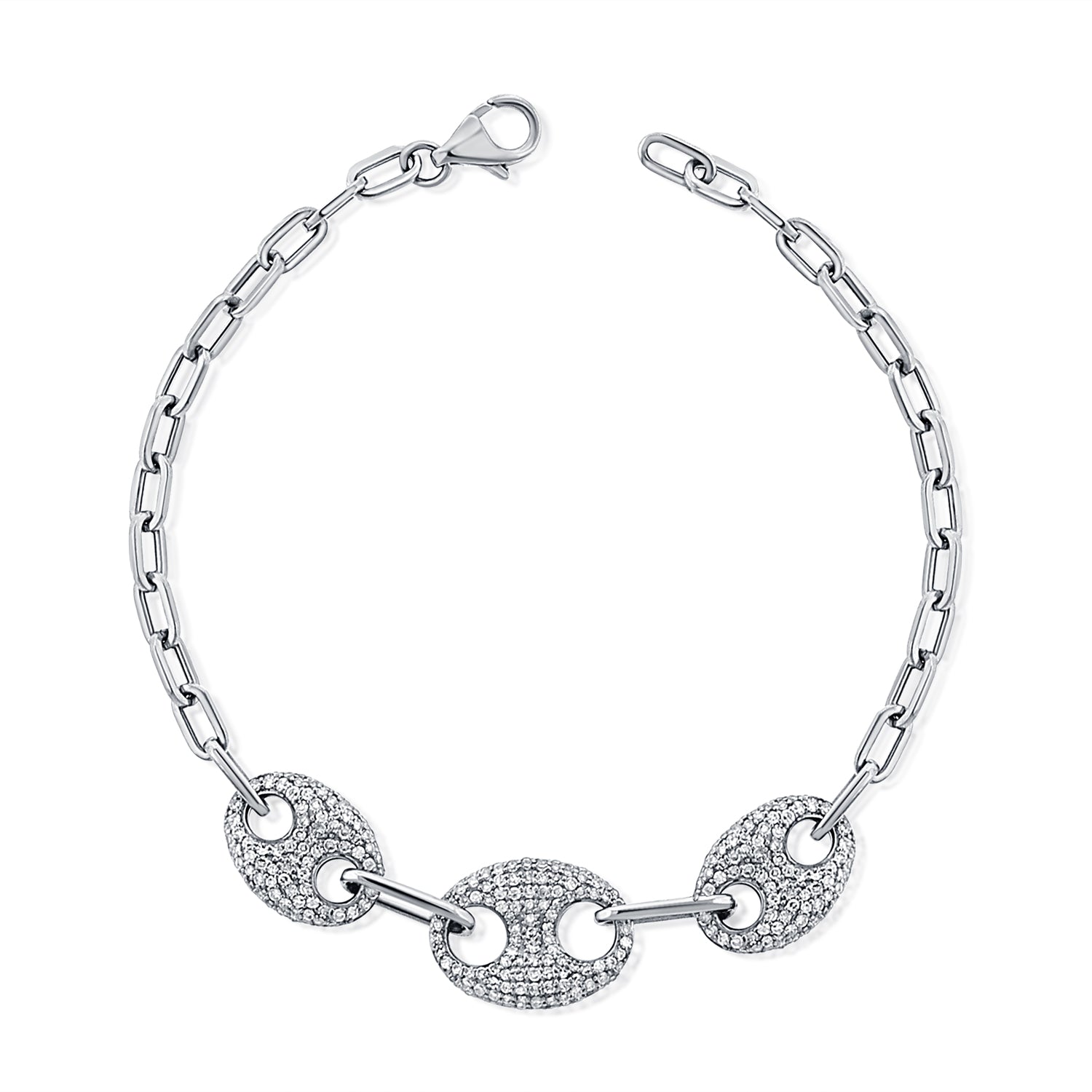 14K Gold 0.97ct Diamond Mariner Link Bracelet