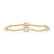 14K Gold 2.26ct Diamond Illusion Tennis Bracelet – Pie Cut & Round, 7 Inch
