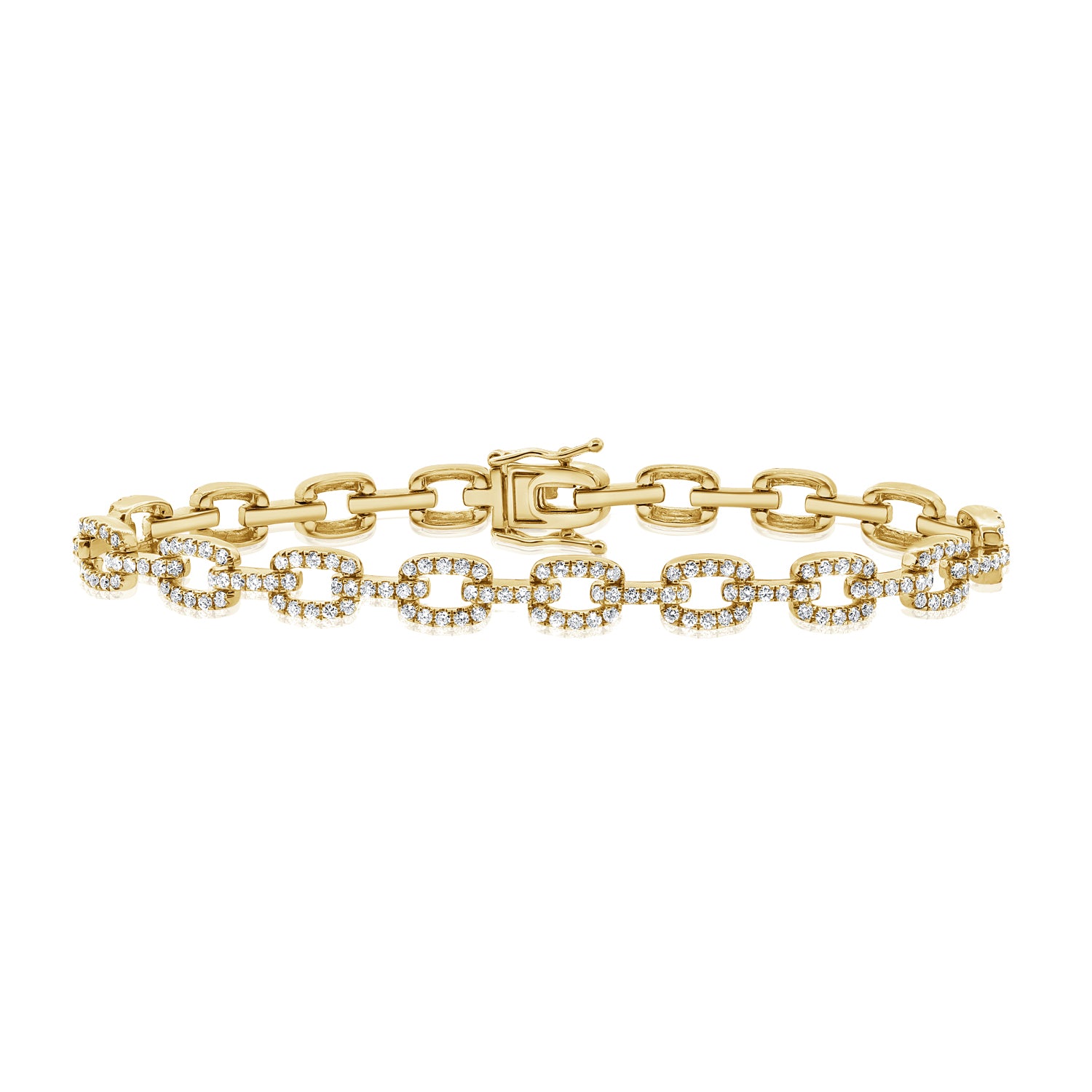 14K Gold 2.49ct Diamond Paperclip Link Bracelet – 7 Inch