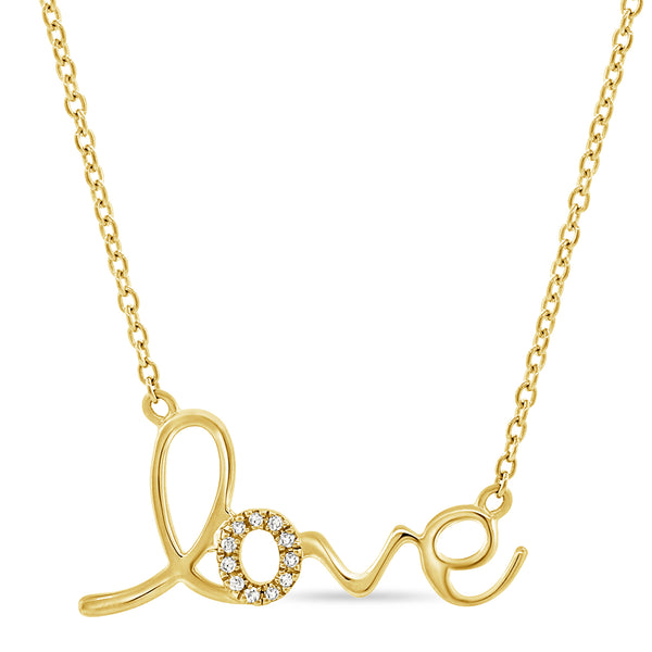 14K Love Necklace with Diamonds