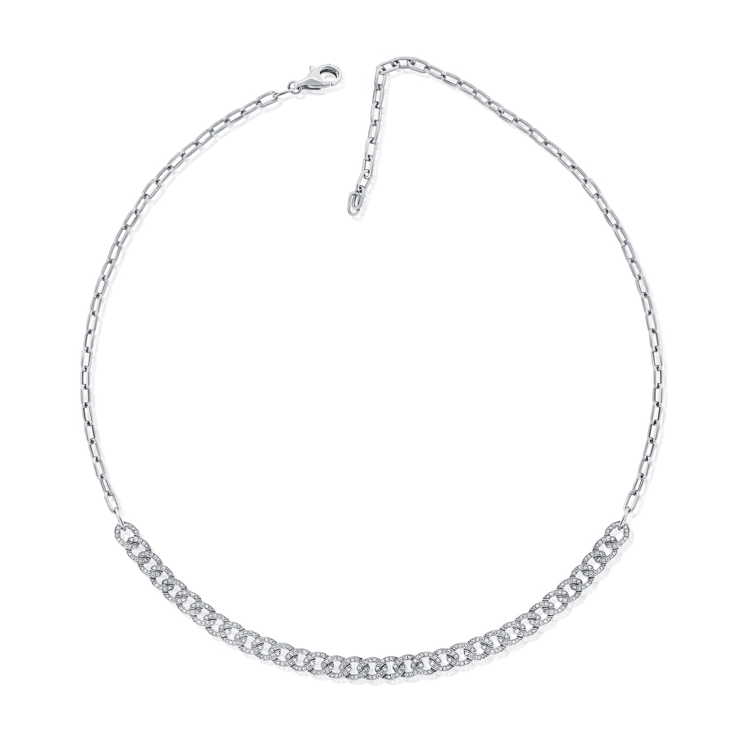 1.17CT Diamond Paperclip Link Necklace in 14K Gold – 18 Inches