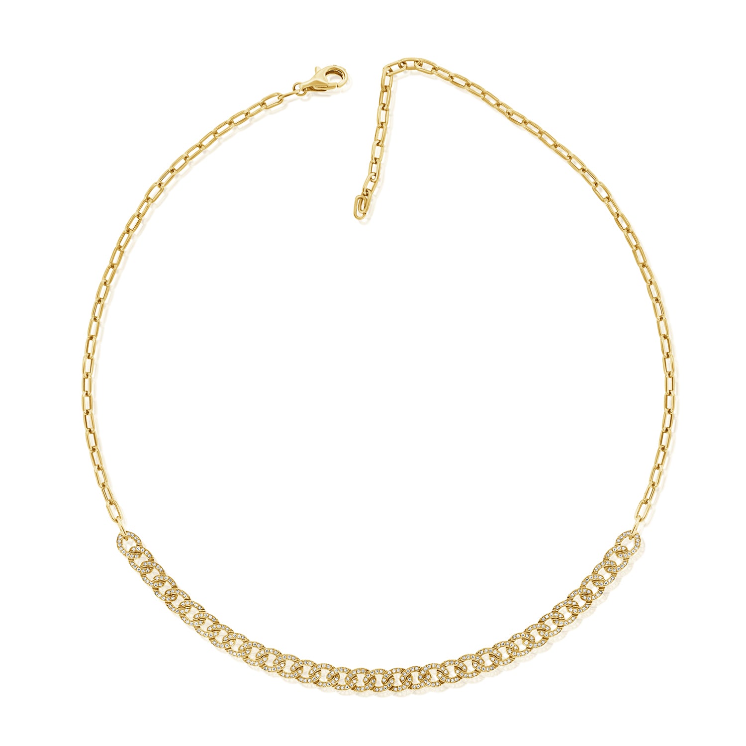 1.17CT Diamond Paperclip Link Necklace in 14K Gold – 18 Inches