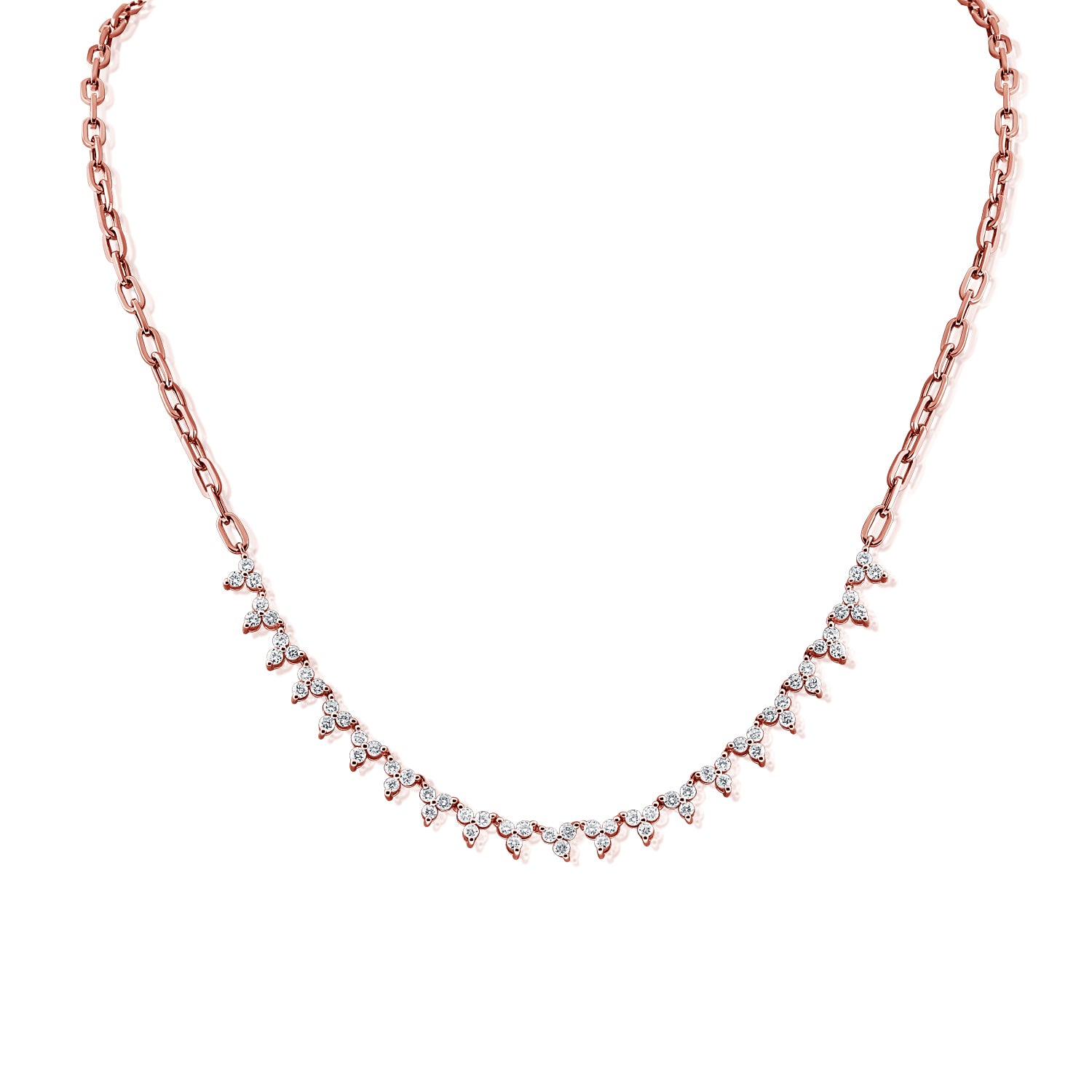 2.02CT Diamond Station Necklace in 14K Gold