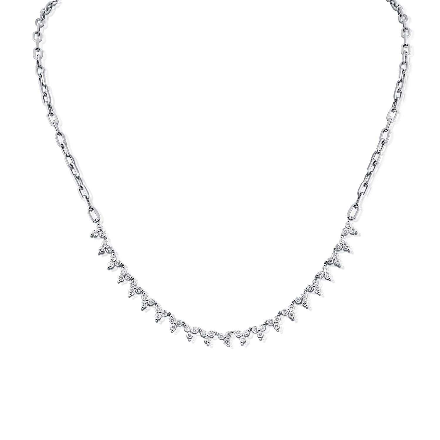 2.02CT Diamond Station Necklace in 14K Gold