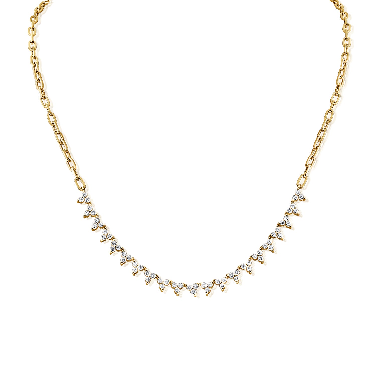 2.02CT Diamond Station Necklace in 14K Gold