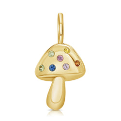 14K Gold Mushroom Pendant with Diamonds