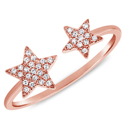 14K Diamond Star Wrap Ring