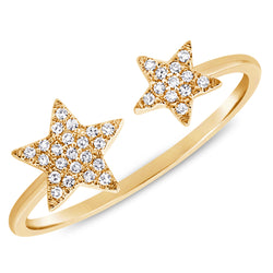 14K Diamond Star Wrap Ring