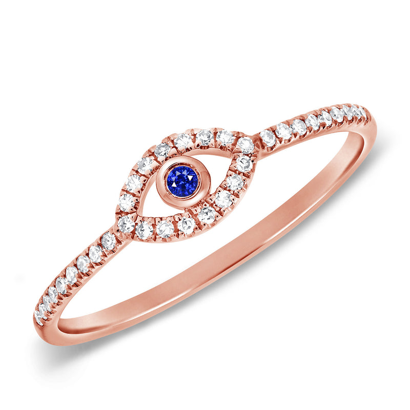 Sapphire & Diamond Evil Eye Ring