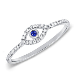 Sapphire & Diamond Evil Eye Ring