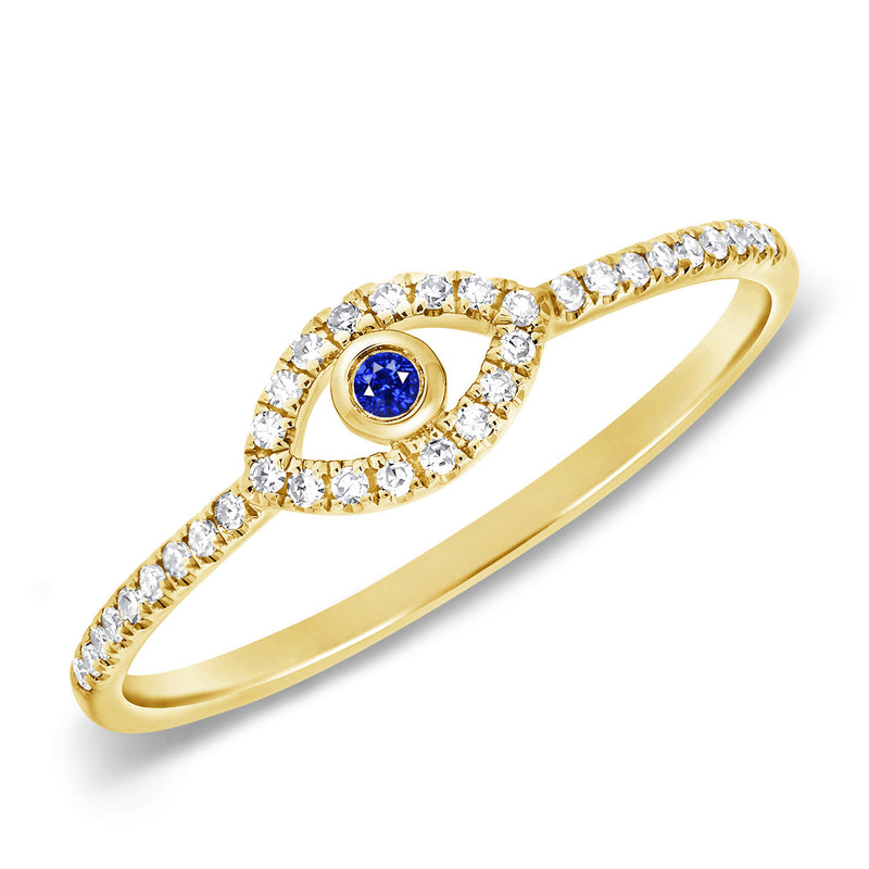 Sapphire & Diamond Evil Eye Ring