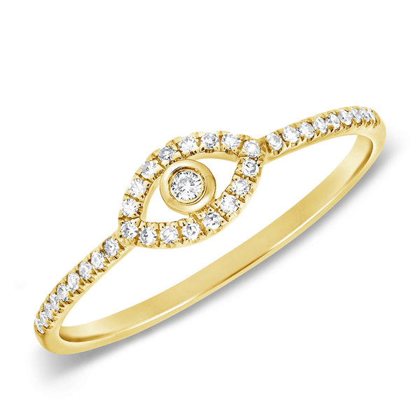 Diamond Evil Eye Ring made in 14K Gold