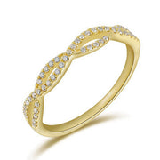 14K Gold Crossover Diamond Ring – Modern Twisted Design