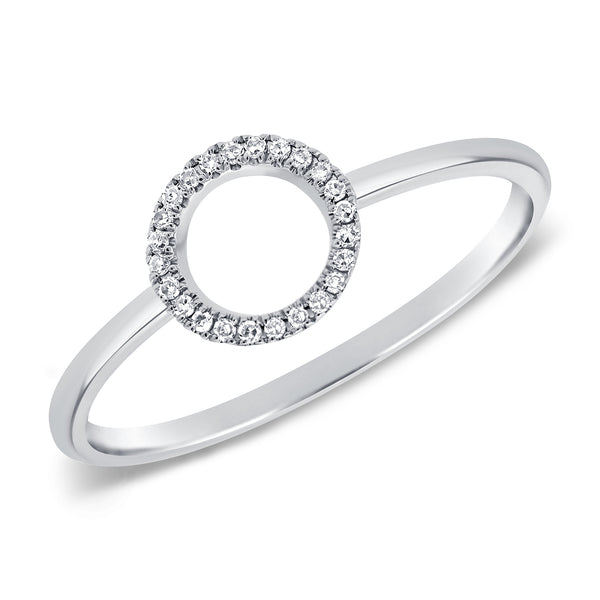 14K Diamond Circular Ring