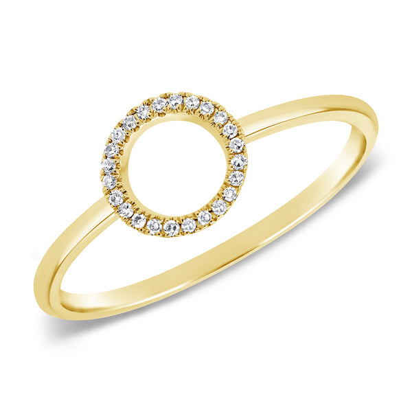 14K Diamond Circular Ring