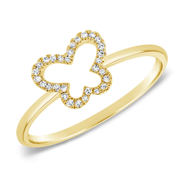 Diamond Butterfly Ring made in 14K Gold