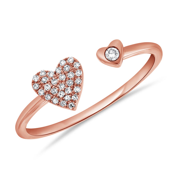 Diamond Open Double Heart Ring