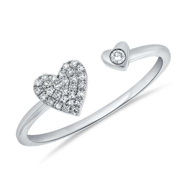 Diamond Open Double Heart Ring