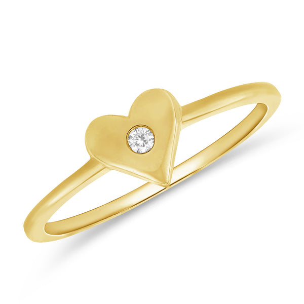 14K Diamond Heart Love Ring